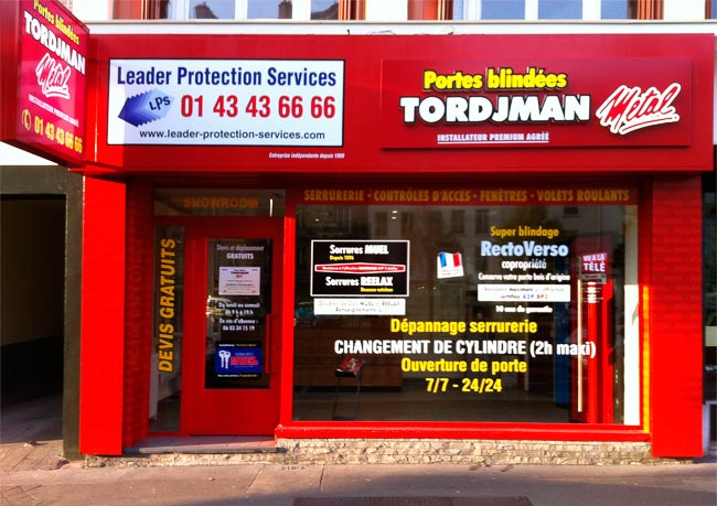 Les produits Tordjman métal sont exposé dans le showroom Leader Protection Service